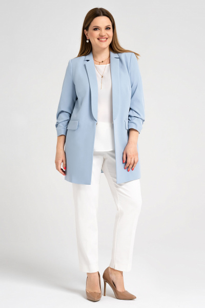 Голубой женский жакет с укороченными рукавами Панда 13430z голубой - фото 1