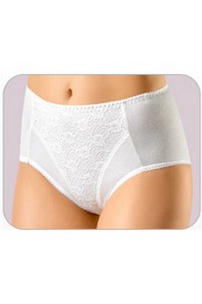 Трусы из хлопкового и трикотажного полотна с кружевной деталью Verally 1084-1 белый - фото 2