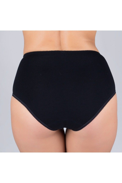 Трусы с кружевом из хлопкового трикотажа для ежедневного комфорта Verally 1084-1 черный - фото 3
