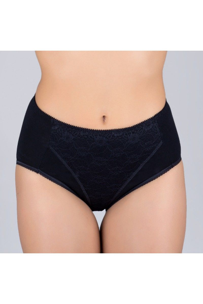 Трусы с кружевом из хлопкового трикотажа для ежедневного комфорта Verally 1084-1 черный - фото 2
