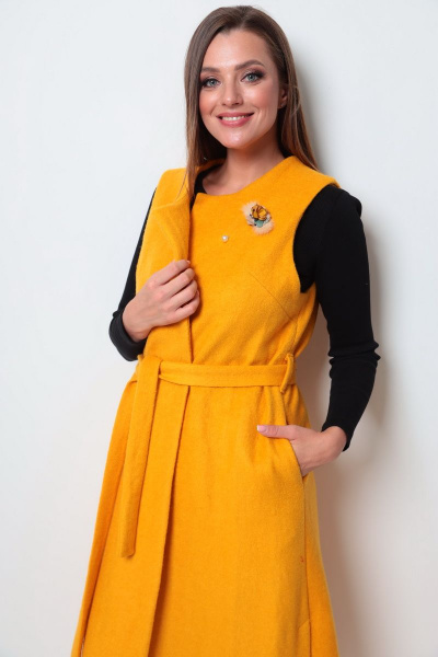 Жилет Michel chic 354 горчичный - фото 6