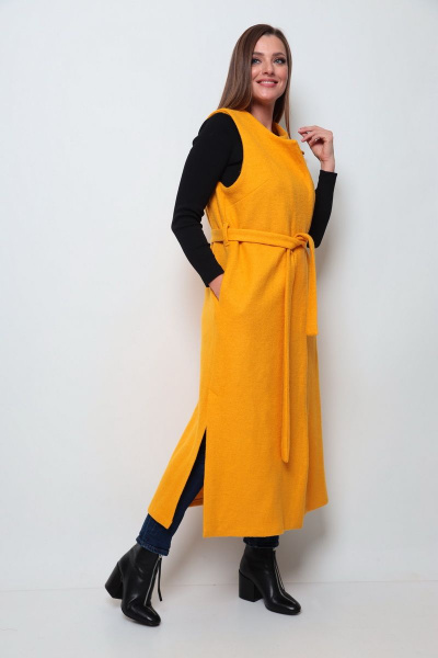 Жилет Michel chic 354 горчичный - фото 4