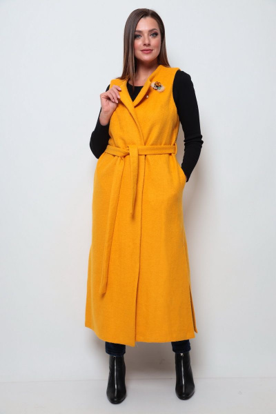Жилет Michel chic 354 горчичный - фото 3