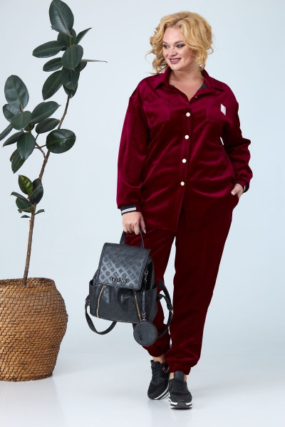 Блуза, брюки Anastasia 671 бордо - фото 2