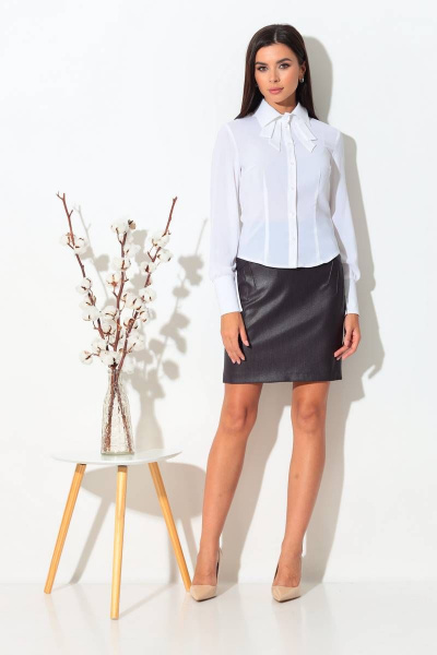 Элегантный женский тройка костюм жакет, рубашка и юбка Fortuna ШЖ 428 - фото 4
