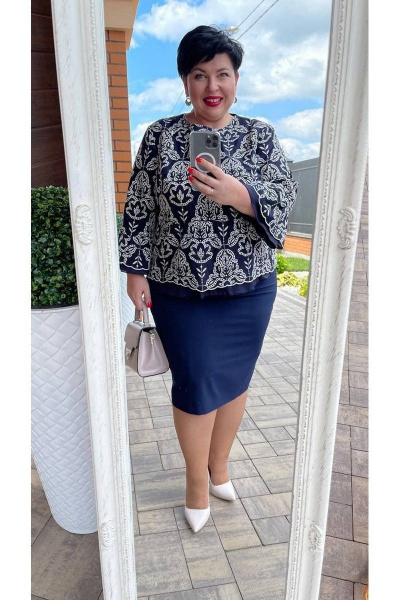 Блуза, юбка Vittoria Queen 14733 синий - фото 5