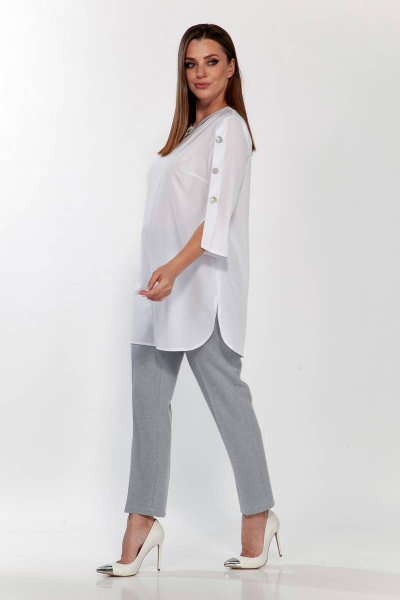 Демисезонный костюм блуза и брюки в мелкую клетку Belinga 2199 - фото 3