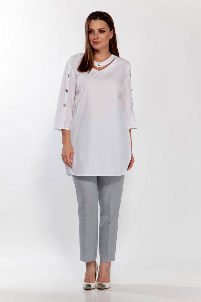 Демисезонный костюм блуза и брюки в мелкую клетку Belinga 2199 - фото 1