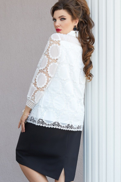 Блуза, юбка Vittoria Queen 14783 молочный-черный - фото 4