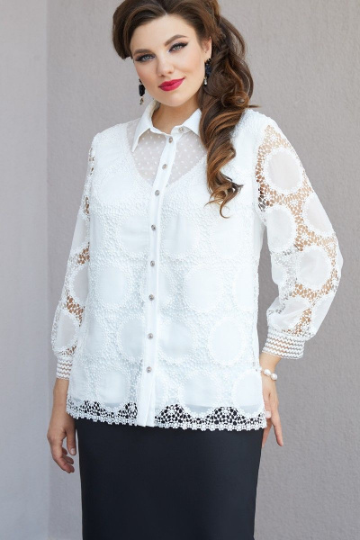 Блуза, юбка Vittoria Queen 14783 молочный-черный - фото 2