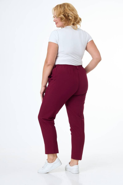Летние брюки из хлопка с боковыми карманами Anelli 518 вишня - фото 3