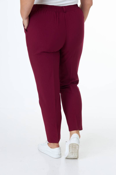 Летние брюки из хлопка с боковыми карманами Anelli 518 вишня - фото 4