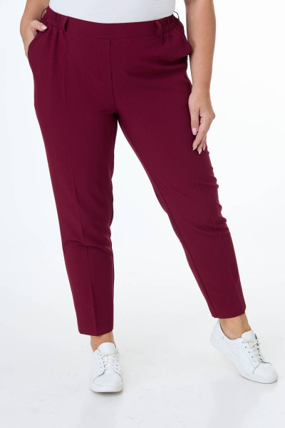Летние брюки из хлопка с боковыми карманами Anelli 518 вишня - фото 2