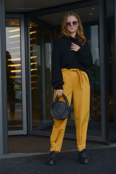 Прямые брюки с високосной посадкой и съемным поясом Anna Majewska 1466 - фото 1