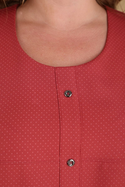 Платье трапециевидное из стрейчевой ткани в горошек Tensi 311 красный - фото 4