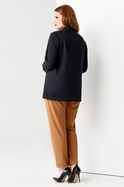 Молодежная блузка с вышивкой из хлопка на каждый день Панда 56640z черный - фото 2