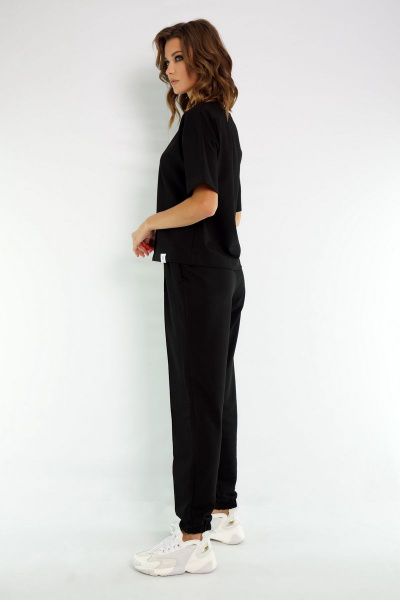 Костюм с брюками с кантом и джемпером из френч терри Kivviwear 40364037 черный - фото 8