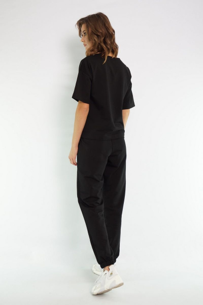 Костюм с брюками с кантом и джемпером из френч терри Kivviwear 40364037 черный - фото 7