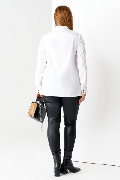 Блузка женская с дизайнерской вышивкой в стиле casual Панда 56646z белый - фото 3