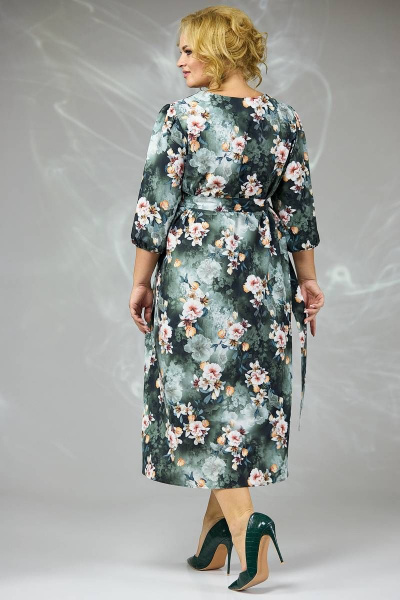 Демисезонное платье свободного силуэта с поясом Angelina & Сompany 580/1 - фото 2