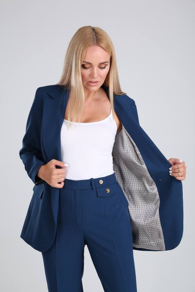 Брюки, жакет Vilena 694 синий_графит - фото 5