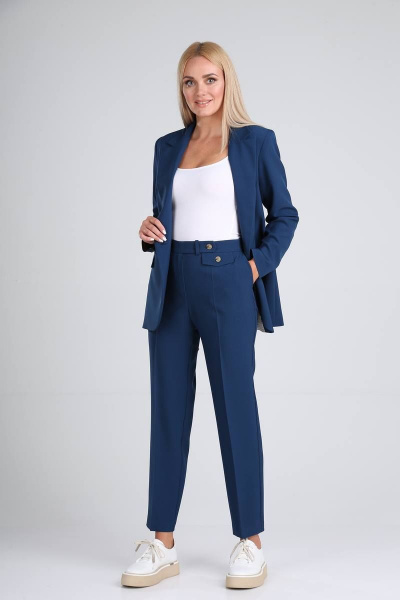 Брюки, жакет Vilena 694 синий_графит - фото 3