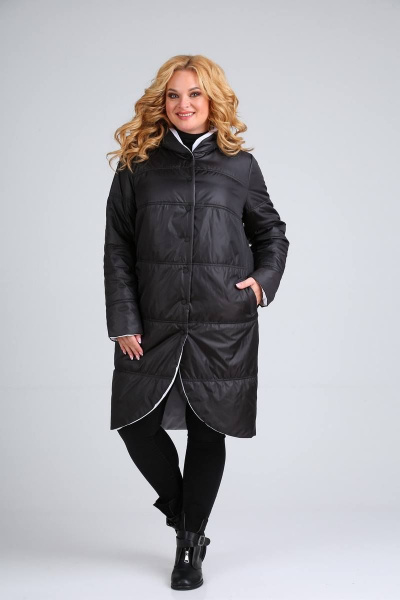 Пальто Диомант 1328 черно-белый - фото 3