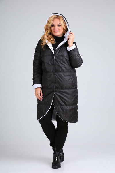 Пальто Диомант 1328 черно-белый - фото 5