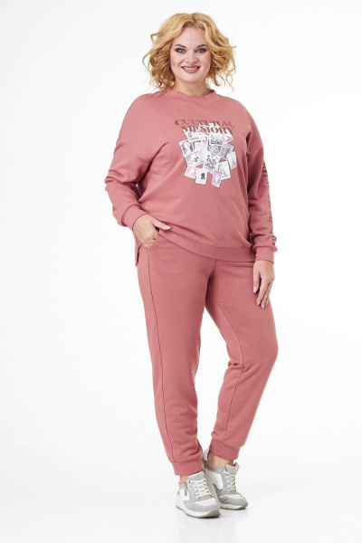 Спортивный комплект брюки и худи из трикотажа для активностей LadyThreeStars 2144 - фото 1