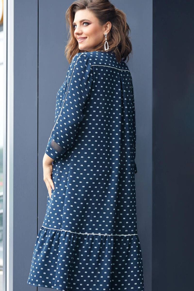 Платье Vittoria Queen 14183 синий/молочный - фото 4