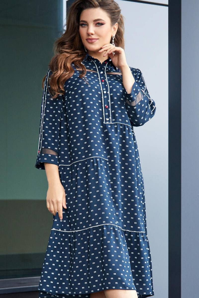 Платье Vittoria Queen 14183 синий/молочный - фото 2