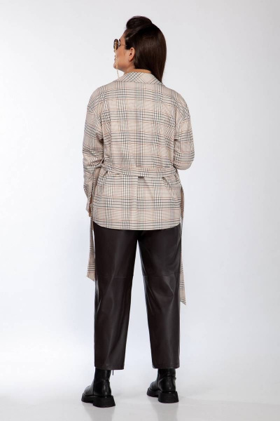 Блузка в клетку со спущенной линией плеч INVITE 1024 клетка - фото 3