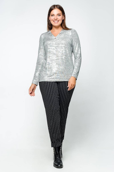 Джемпер из трикотажа на каждый день и для наряда La rouge 3184 серебро - фото 2