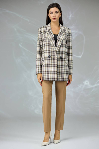 Брюки, жакет Angelina & Сompany 574 клетка - фото 3