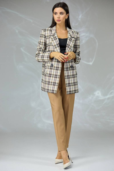 Брюки, жакет Angelina & Сompany 574 клетка - фото 1