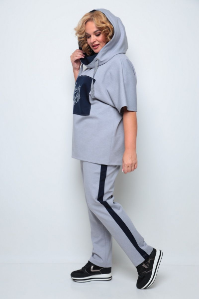 Брюки, джемпер Michel chic 1227 серый+иний - фото 3