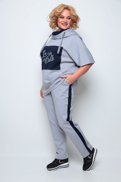 Брюки, джемпер Michel chic 1227 серый+иний - фото 2