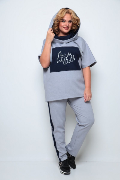 Брюки, джемпер Michel chic 1227 серый+иний - фото 1