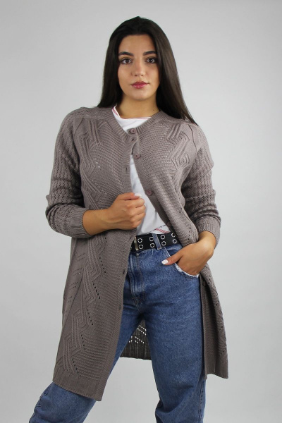 жакет реглан из трикотажа с пуговичной застежкой Полесье С2503-20 1С1065-Д43 158,164 бархан - фото 1