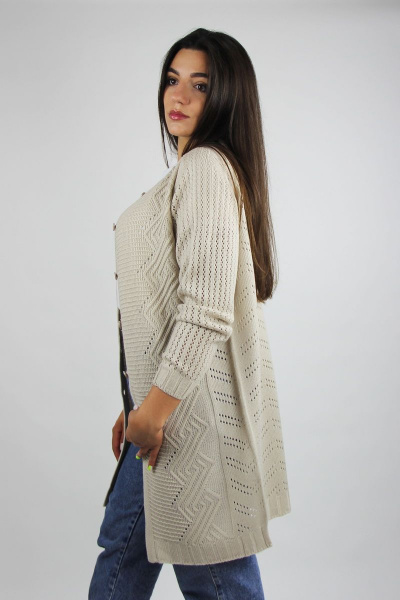 жакет реглан из трикотажа с пуговичной застежкой Полесье С2503-20 1С1065-Д43 158,164 слоновая_кость - фото 3