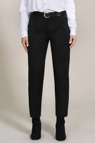 Демисезонные черные классические брюки с резинкой Mirolia 941 черный - фото 2
