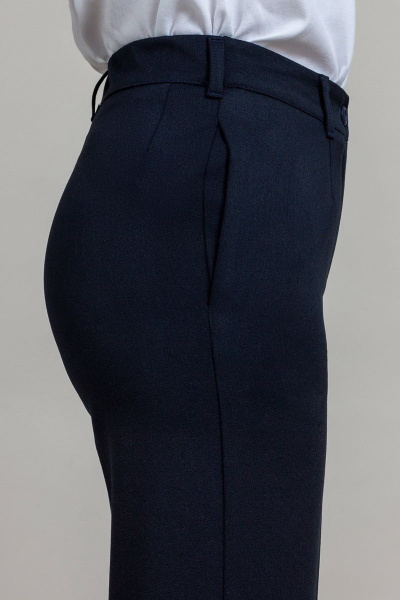 Осенне-зимние синие классические брюки с клёш Mirolia 957 тёмно-синий - фото 4