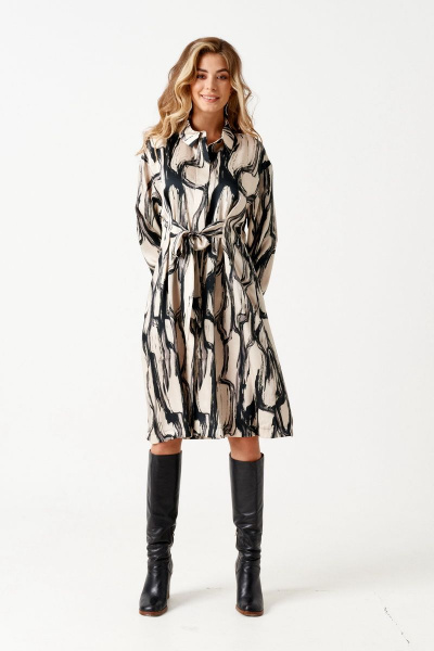 Платье ELLETTO 1848 черно-бежевый - фото 13