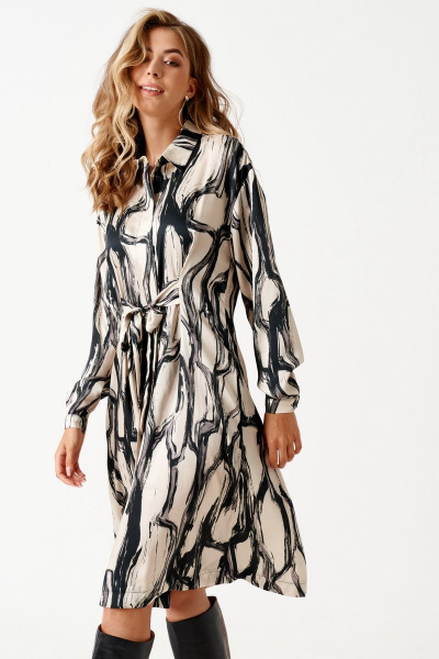 Платье ELLETTO 1848 черно-бежевый - фото 2