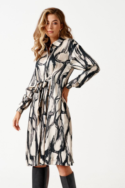 Платье ELLETTO 1848 черно-бежевый - фото 10