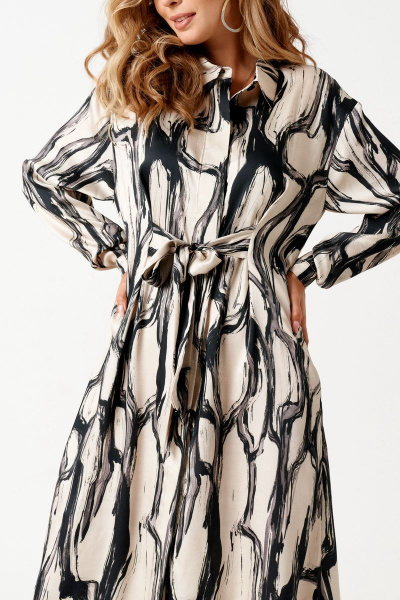 Платье ELLETTO 1848 черно-бежевый - фото 4