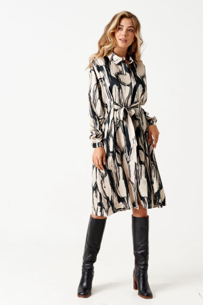 Платье ELLETTO 1848 черно-бежевый - фото 3