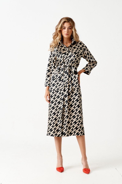 Платье ELLETTO 1853 черно-бежевый - фото 14