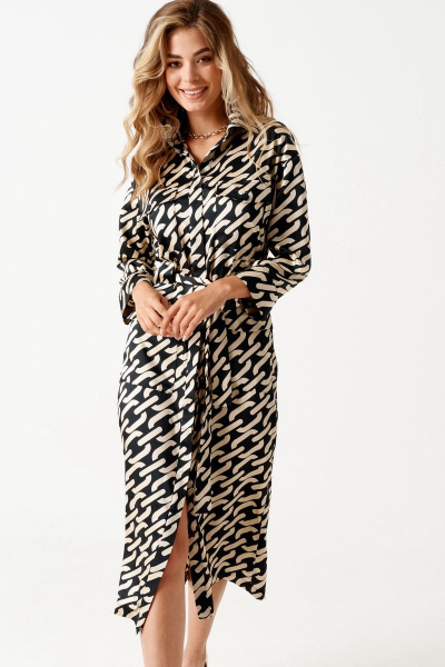 Платье ELLETTO 1853 черно-бежевый - фото 10