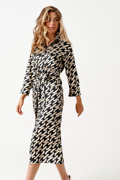 Платье ELLETTO 1853 черно-бежевый - фото 9